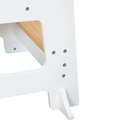 White Toddler Tower Montessori Style Kitchen Helper with Supports